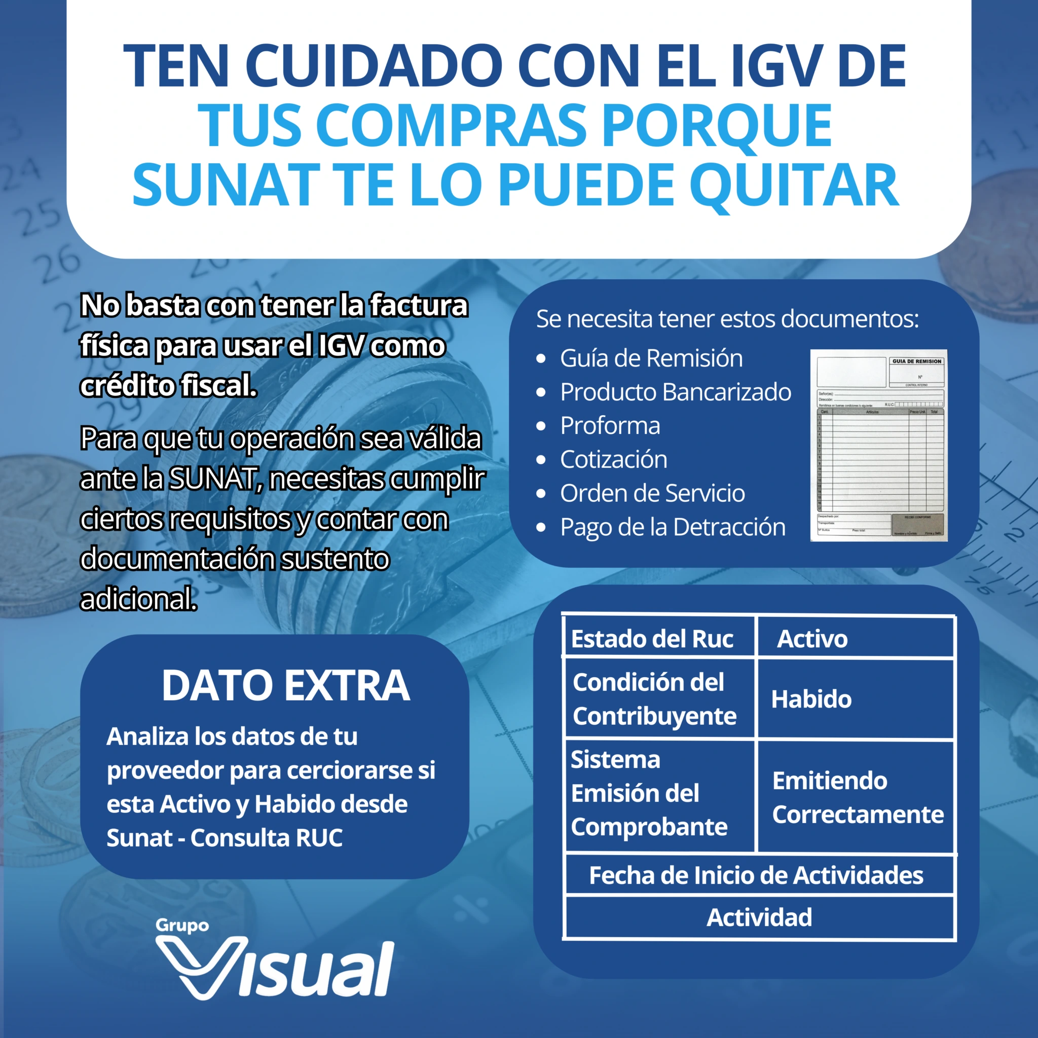 SUNAT puede desconocer ese crédito si no cumples con los requisitos y documentos de sustento