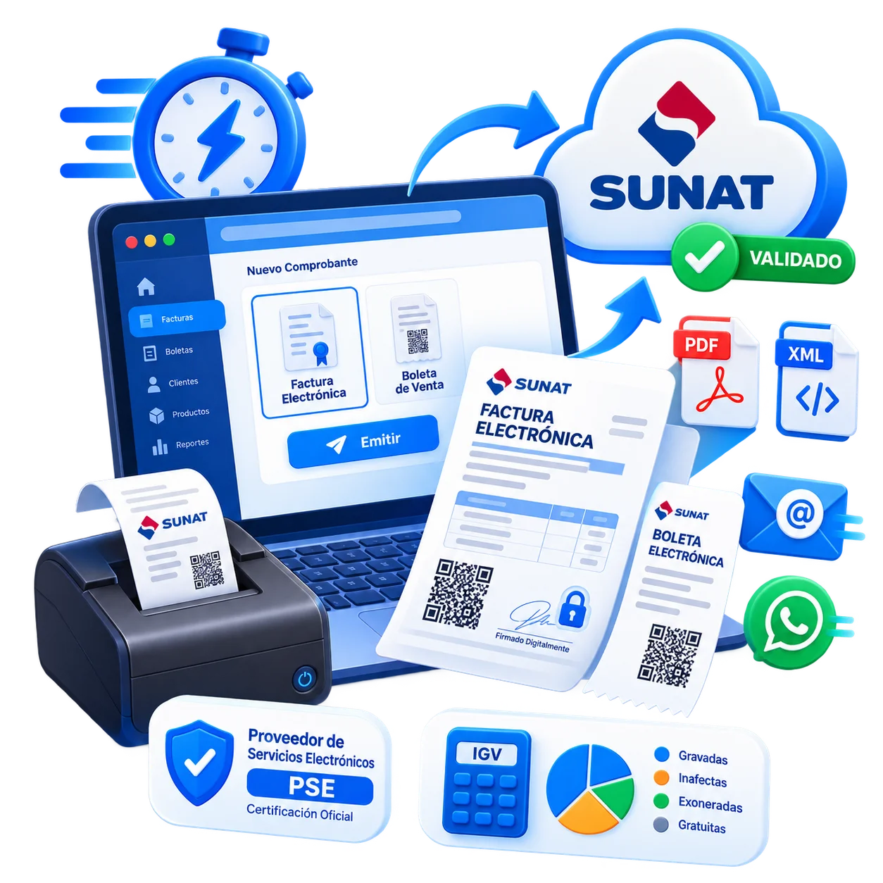 Emisión de boletas y facturas electrónicas SUNAT con VisualFACT